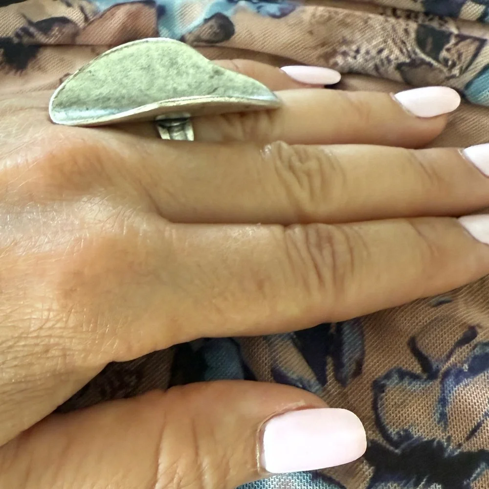 Silver-Tone Oval Statement Ring - Women Jewelry
